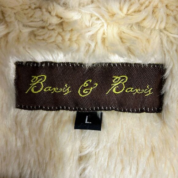 Baxis & Baxis Suede Leather Jacket Faux Fur Lined Trim Jacket Penny Lane Y2K L - Picture 10 of 13